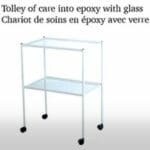 CHARIOT  EN ÉPOXY AVEC VERRE