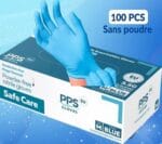 GANTS NITRILE MEDIUM BLEU PPS  (Boite 100ps) HAUTE GAMME – Image 2